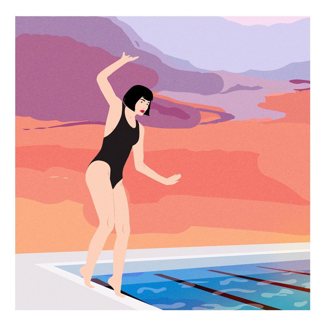 Affiche 'Au bord de la piscine' - Image 2