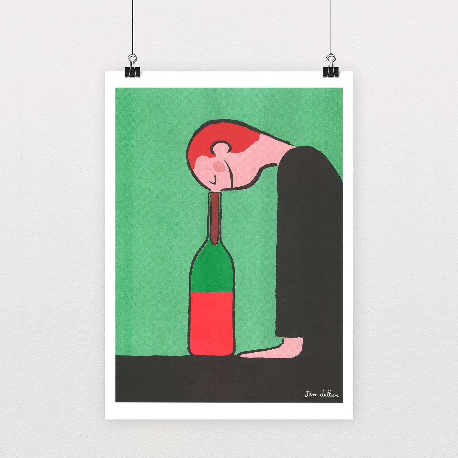 Affiche risographie 'Bouteille'