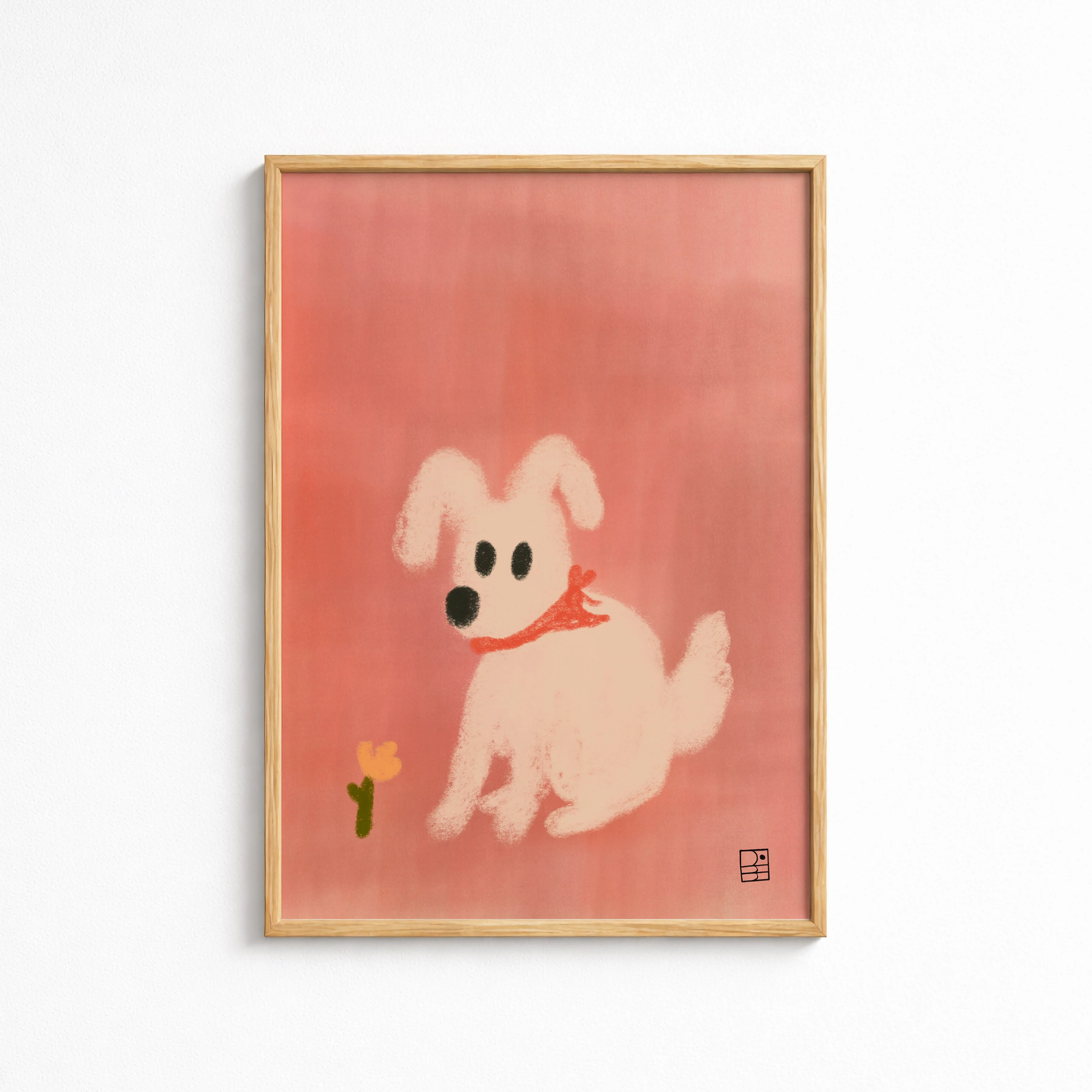 Affiche 'Chien Fleur'