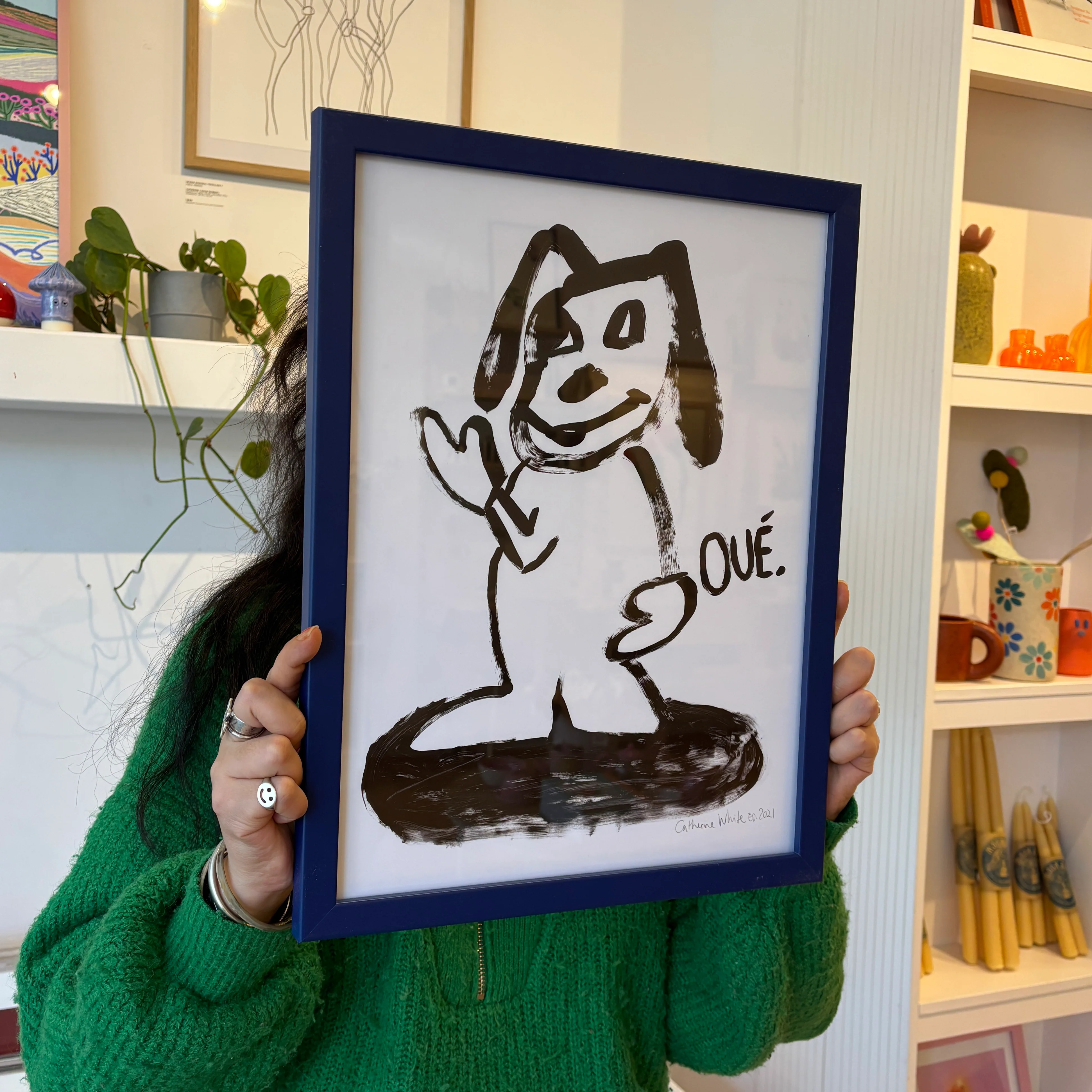 Affiche 'Chien oué' encadrée [tel quel] - Image 2