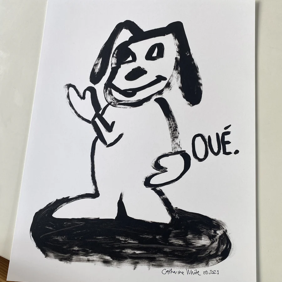 Affiche 'Chien oué' encadrée [tel quel] - Image 4