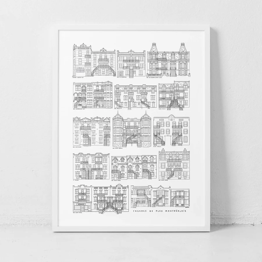 Affiche 'Façades de plex montréalais'