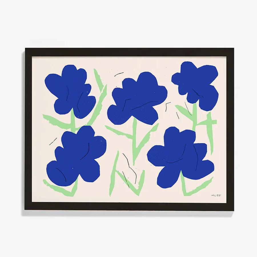 Affiche 'Fleurs bleues'