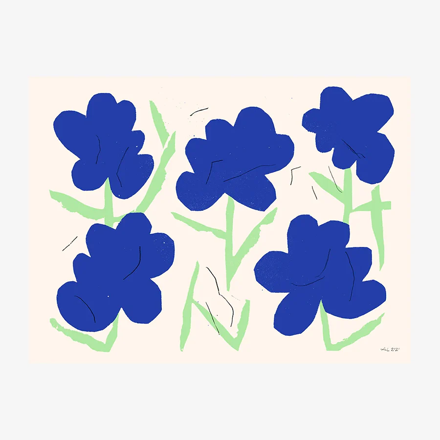 Affiche 'Fleurs bleues' - Image 2