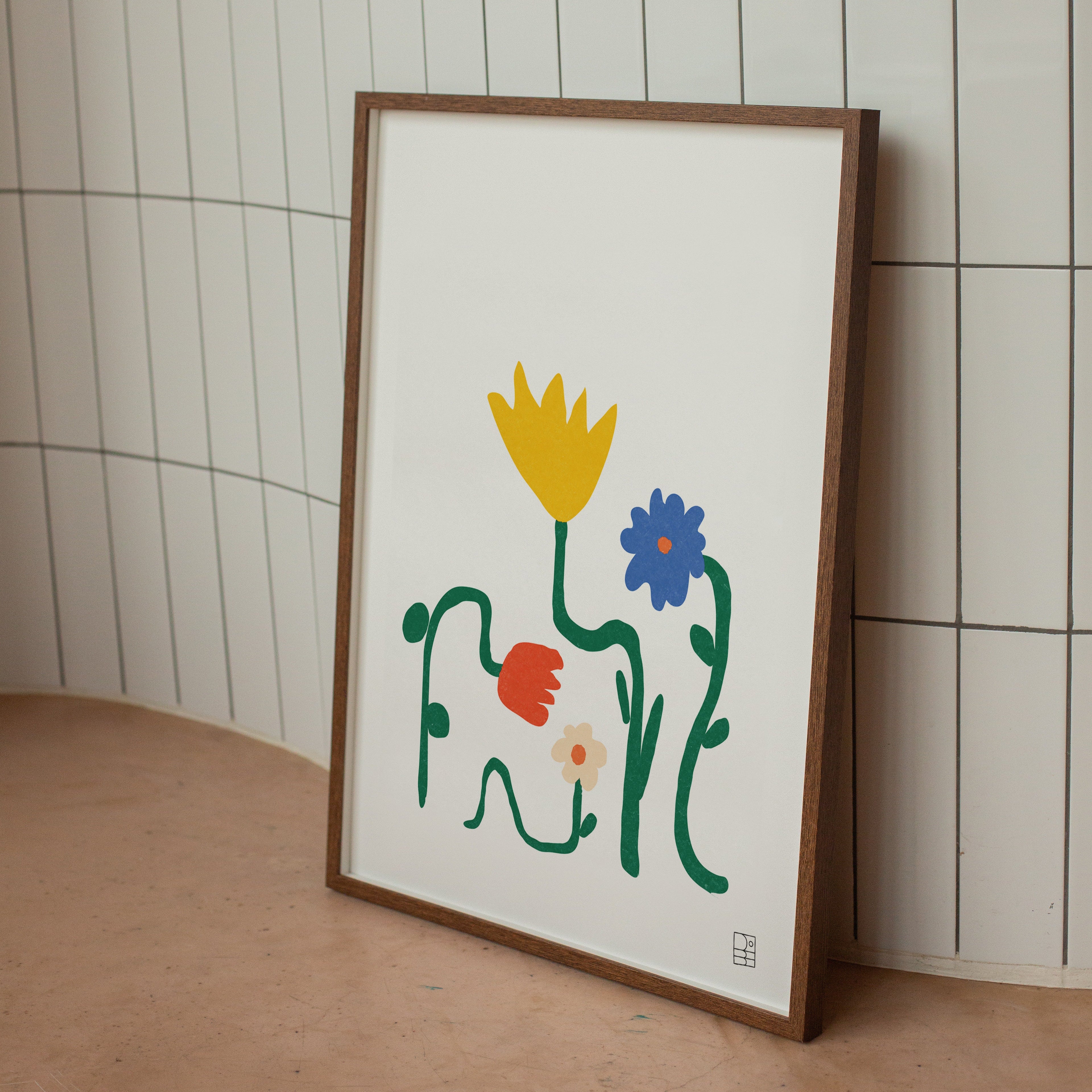 Affiche 'Fleurs colorées'