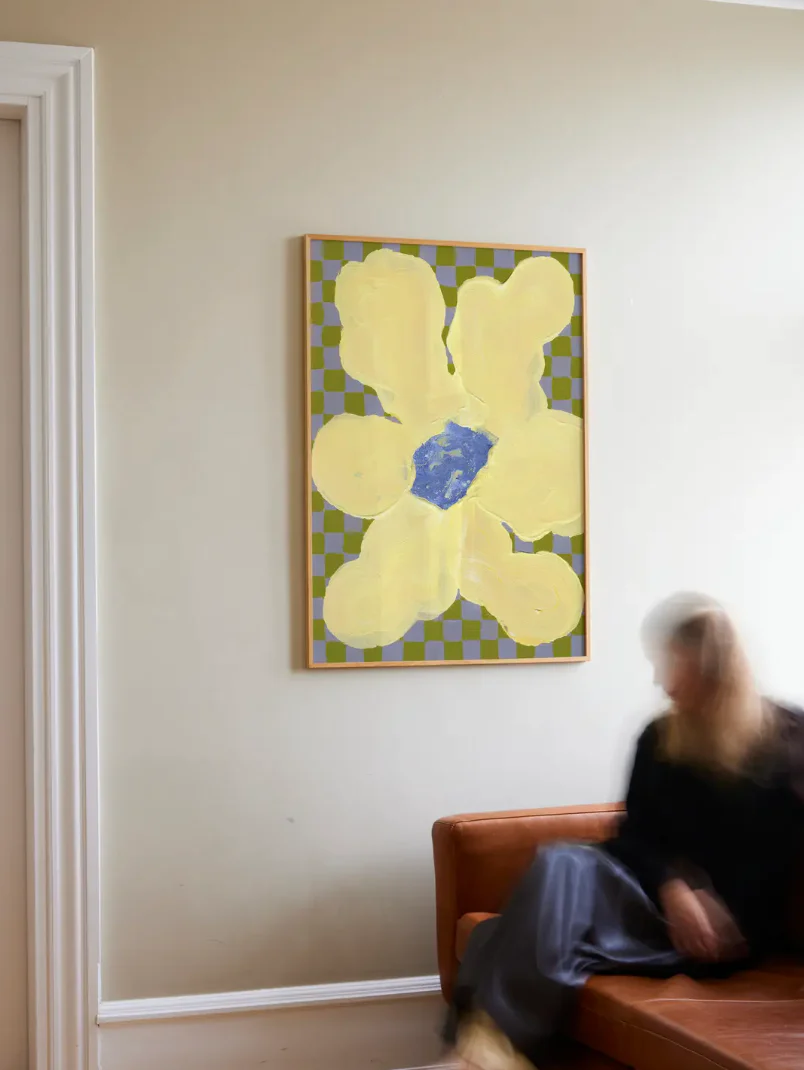 Affiche 'Flowers with Checks 04' - Image 3