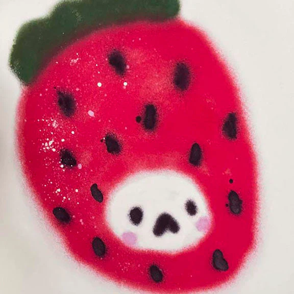 Affiche Fruits Félins 'Fraise' - Image 3