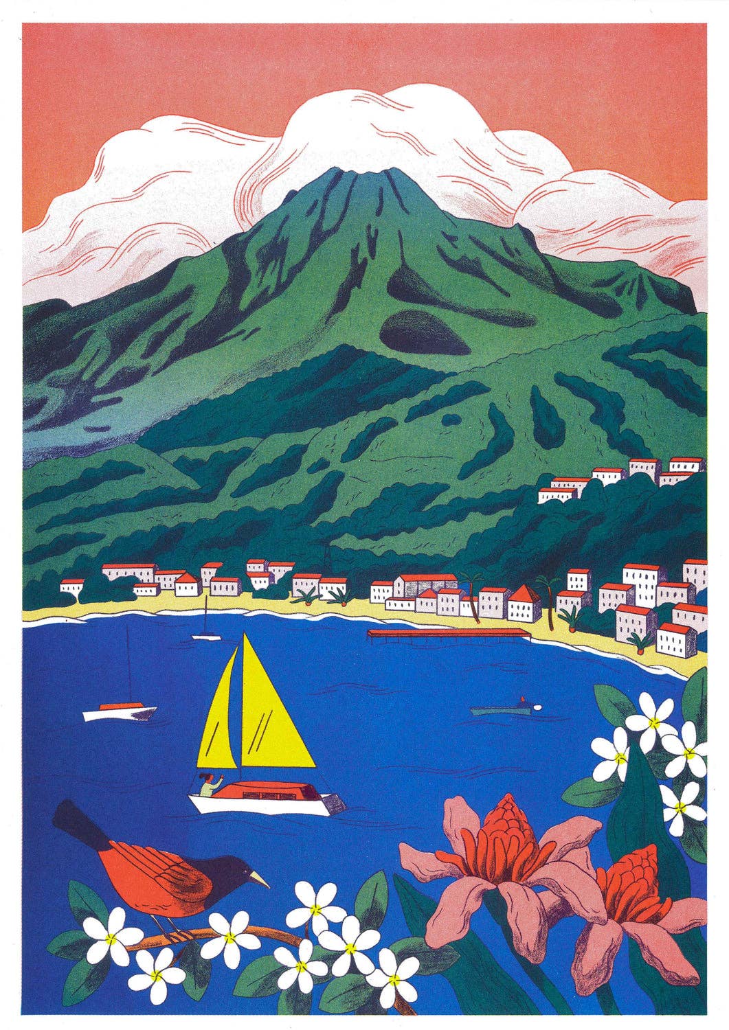 Affiche risographie 'Montagne Pelée' - Image 2