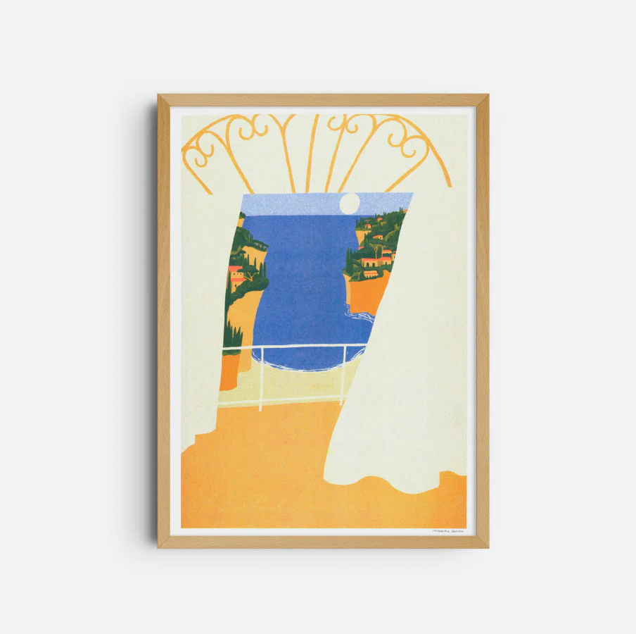 Affiche risographie 'Balcony Bay'