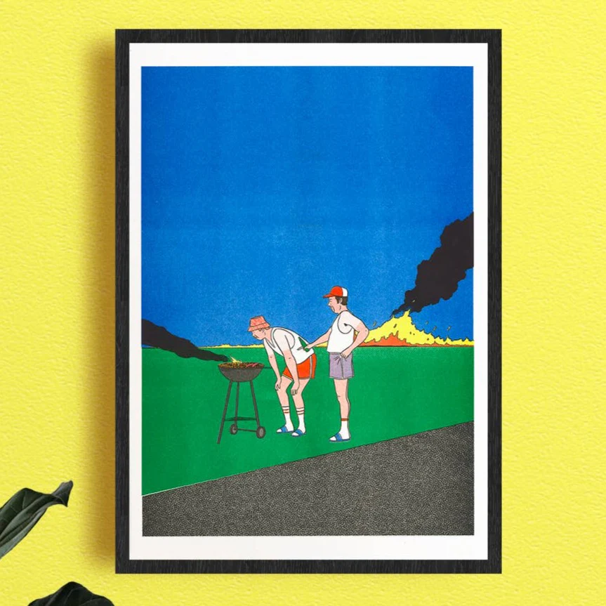 Affiche risographie 'Barbeuc' - Image 2