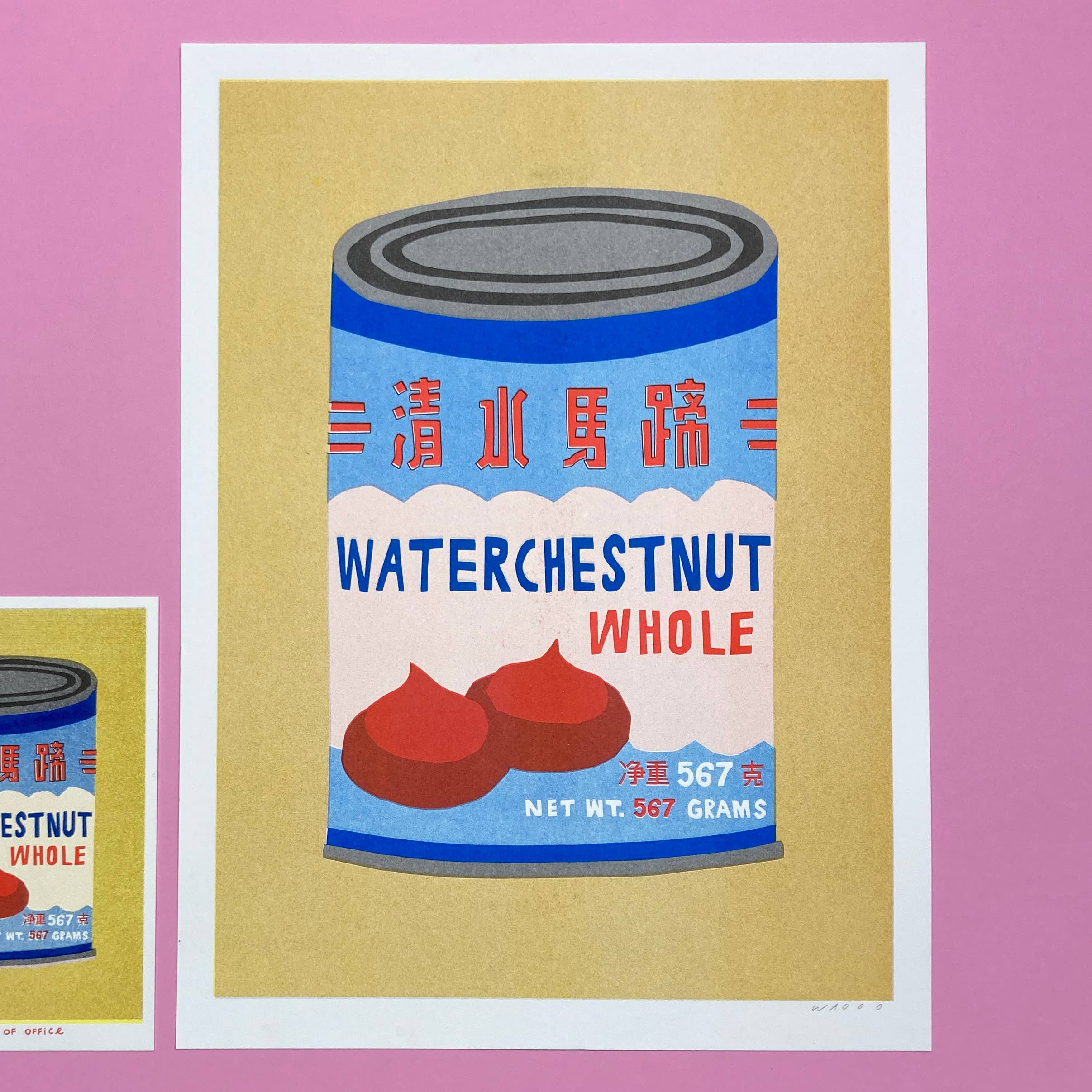 Affiche risographie 'Can Water Chestnuts'