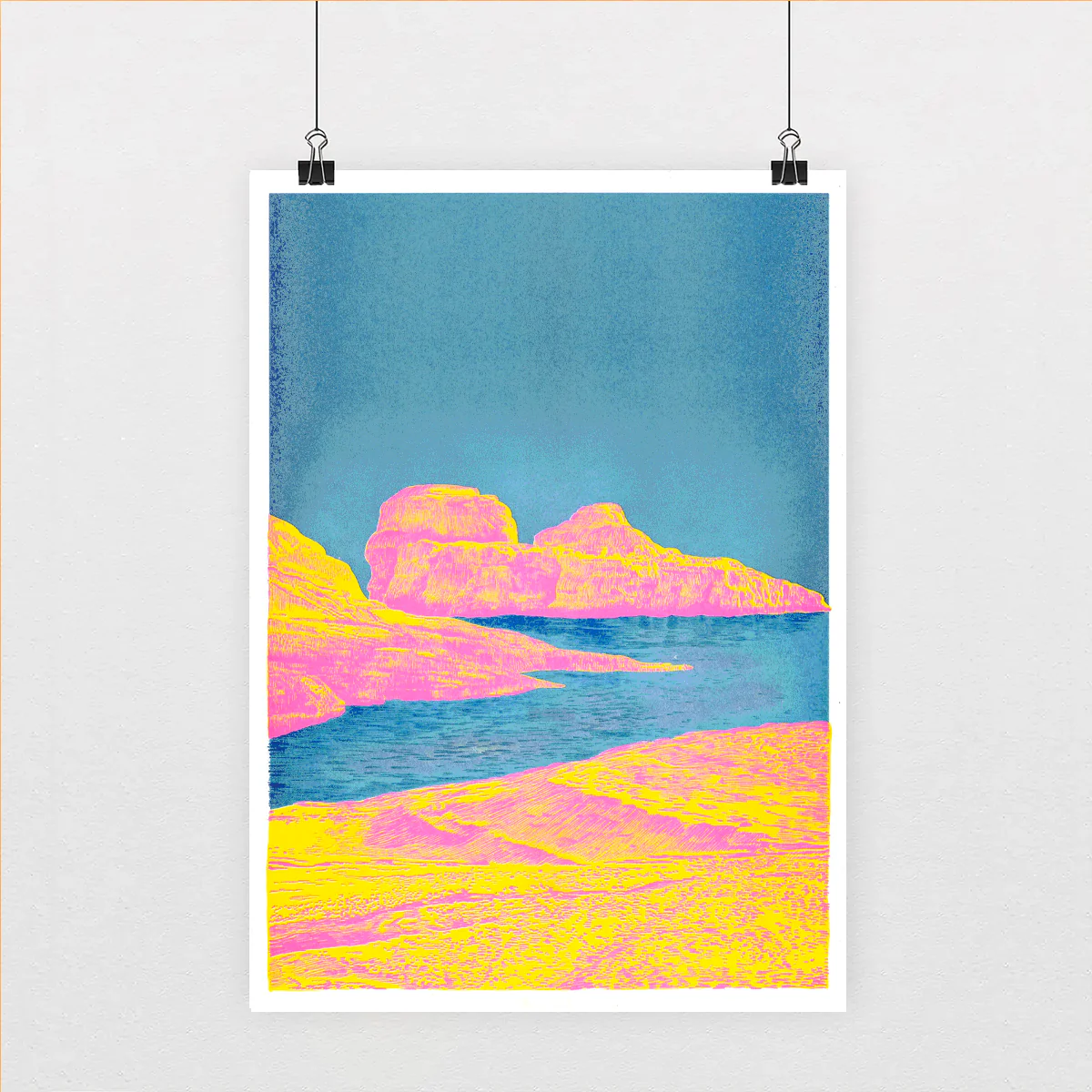 Affiche risographie 'Heat Rock'