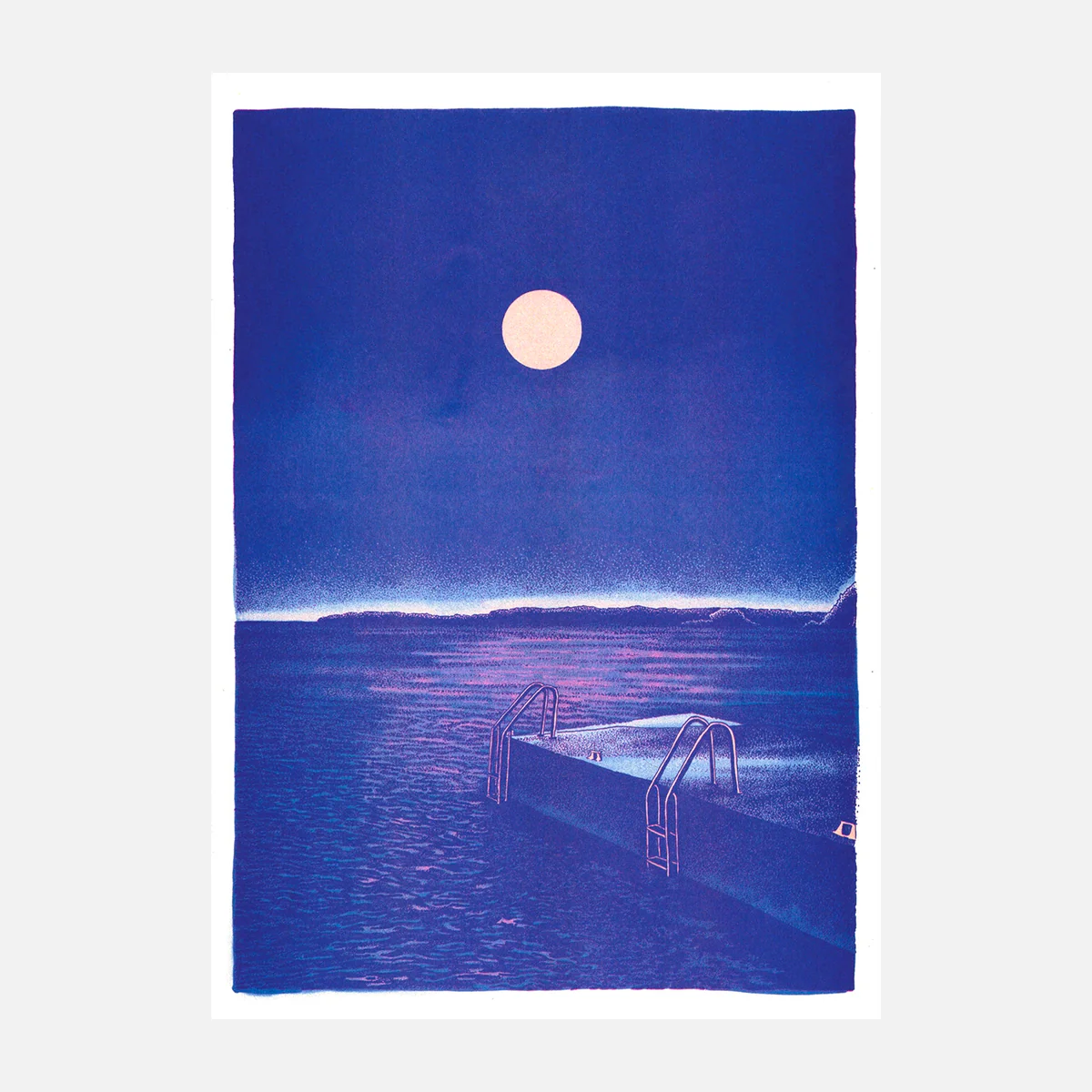 Affiche risographie 'Le bain de minuit'