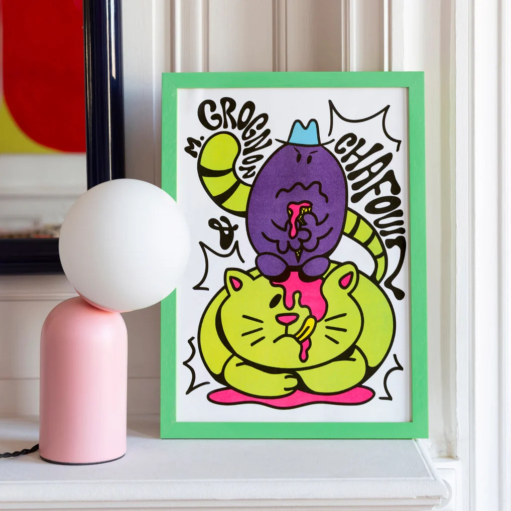 Affiche risographie 'Monsieur Grognon'