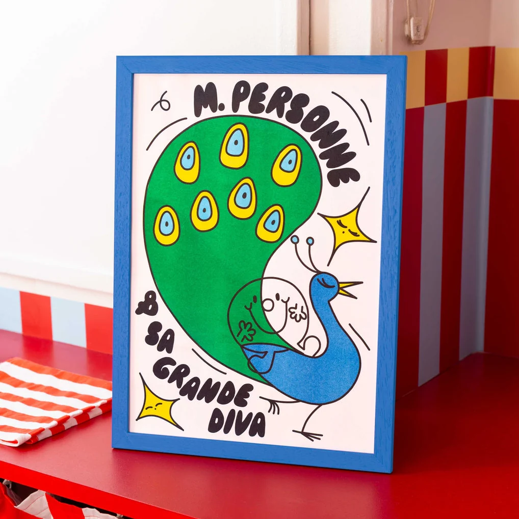 Affiche risographie 'Monsieur Personne'