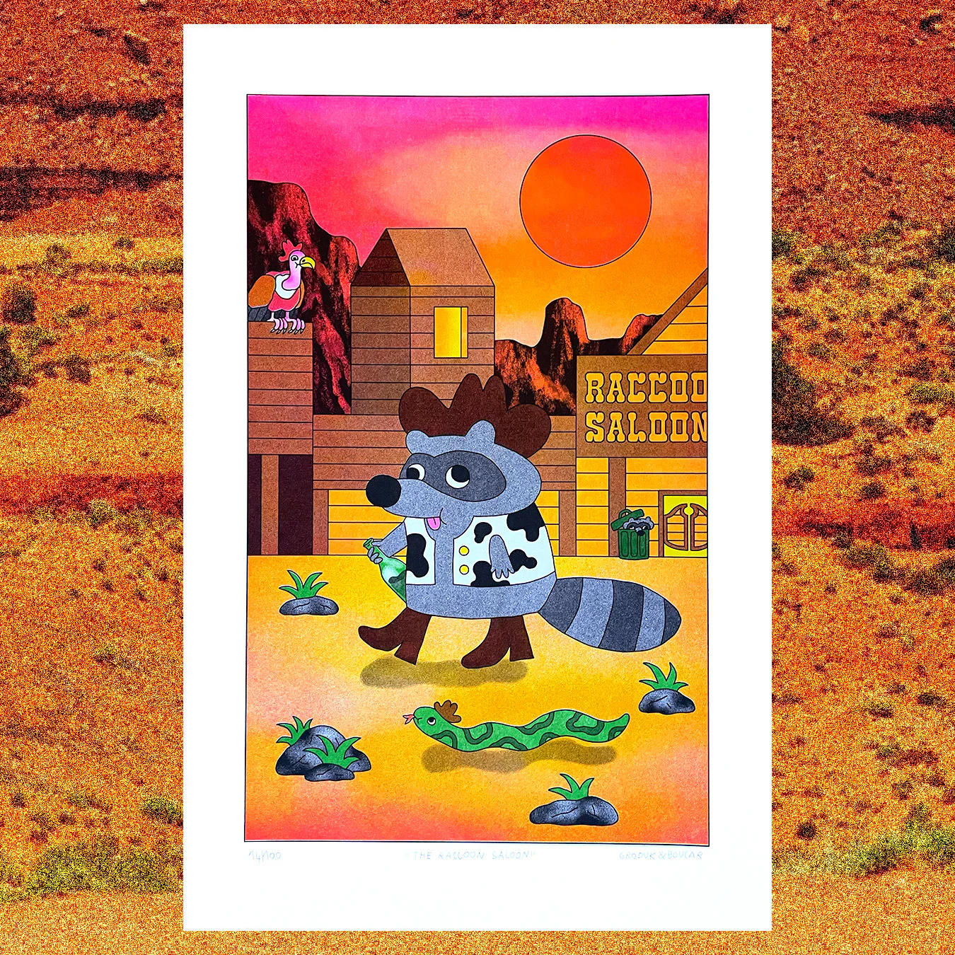 Affiche risographie 'Raccoon Saloon' - Image 2