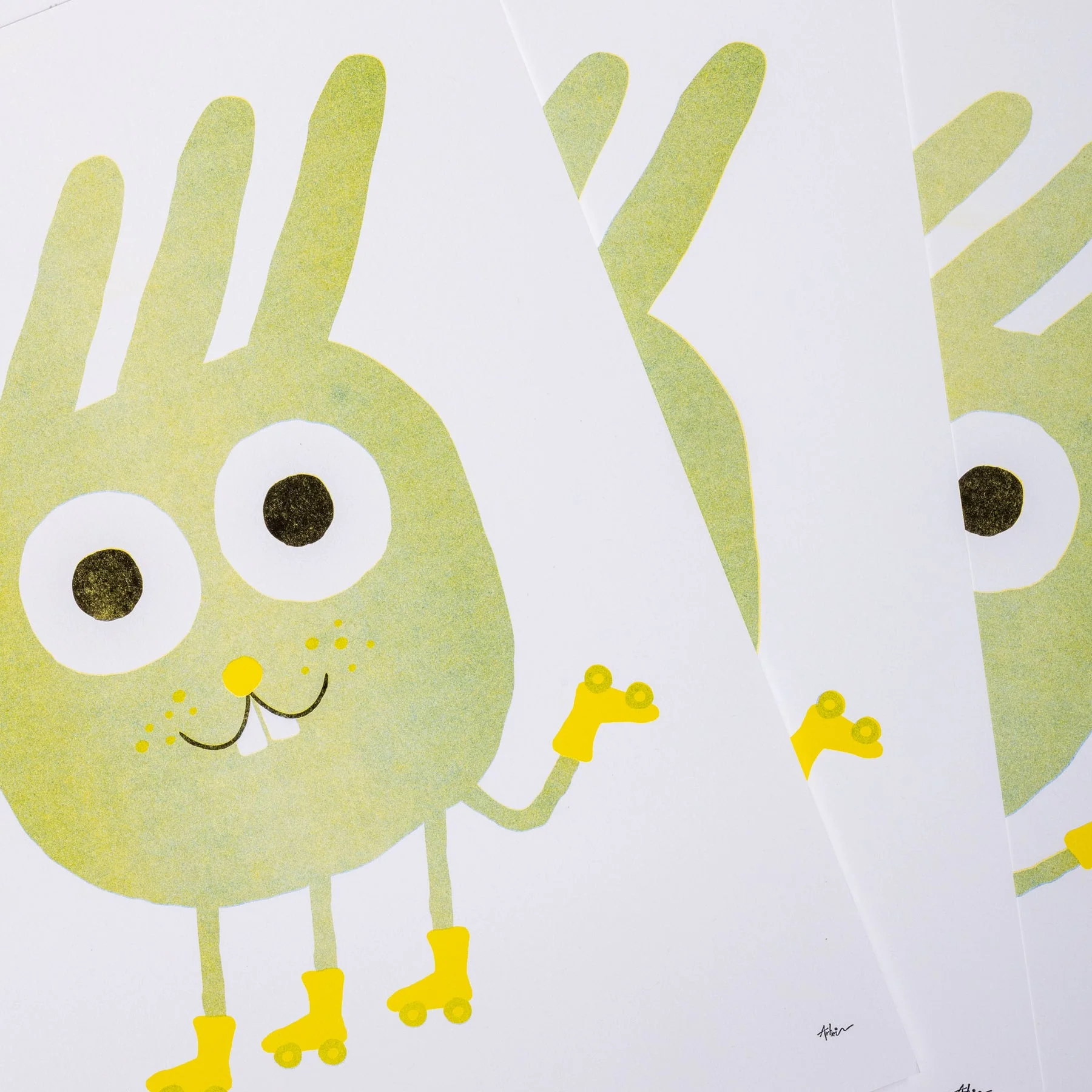 Affiche risographie 'Roller Bunny' - Image 2