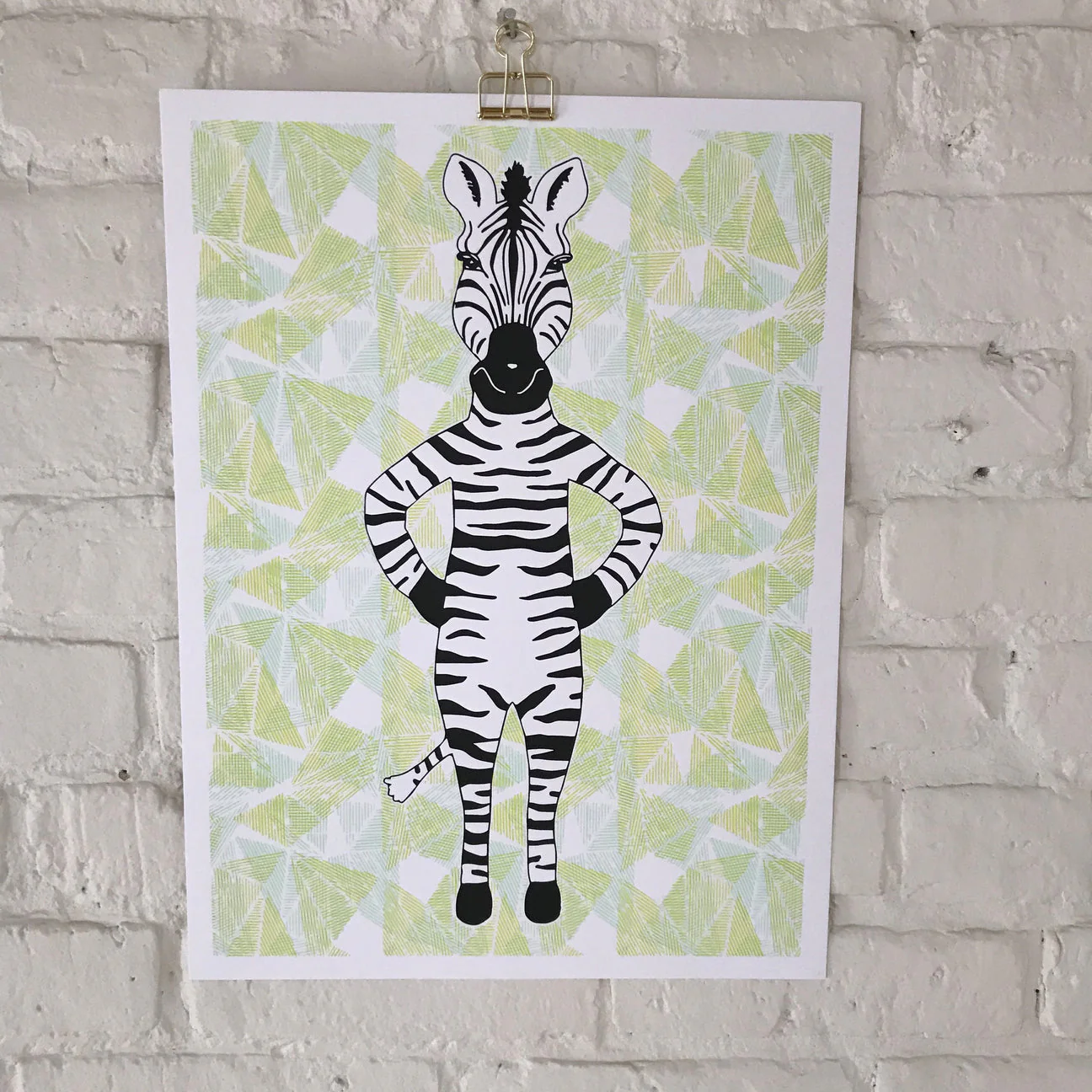 Affiche sérigraphiée 'Zèbre'