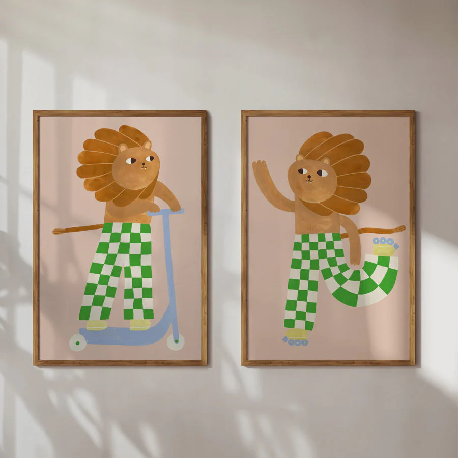 Affiche 'Lion en patins' - Image 3