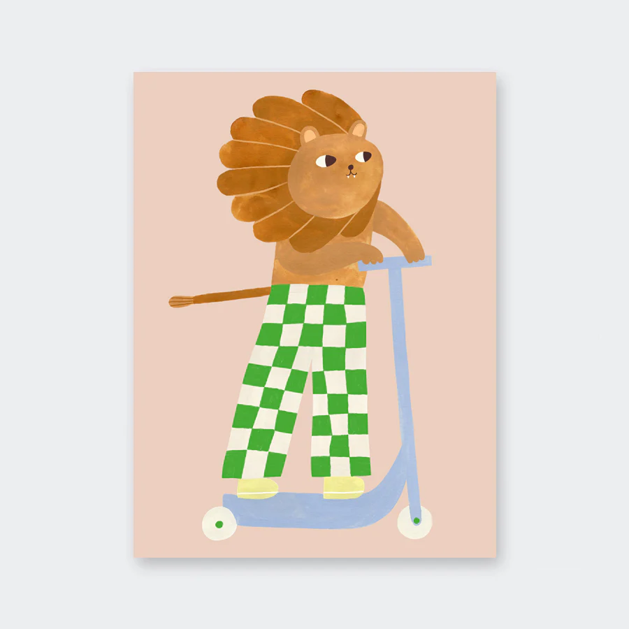 Affiche 'Lion en trottinette' - Image 2