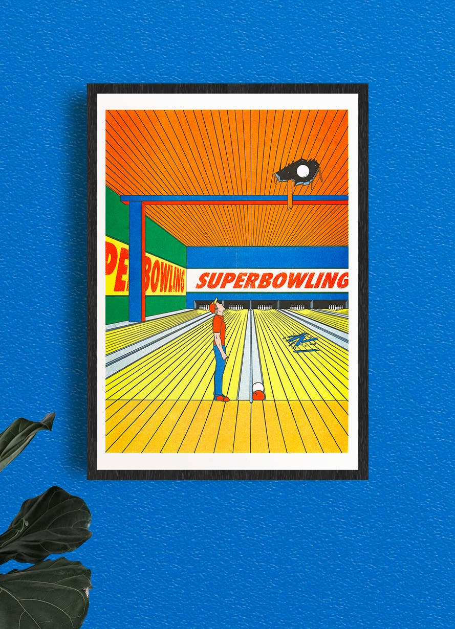 Affiche risographie 'Super bowling' - Image 3