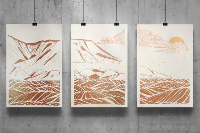 Affiches letterpress 'To the sea' [seul ou en triptyque] - Image 2