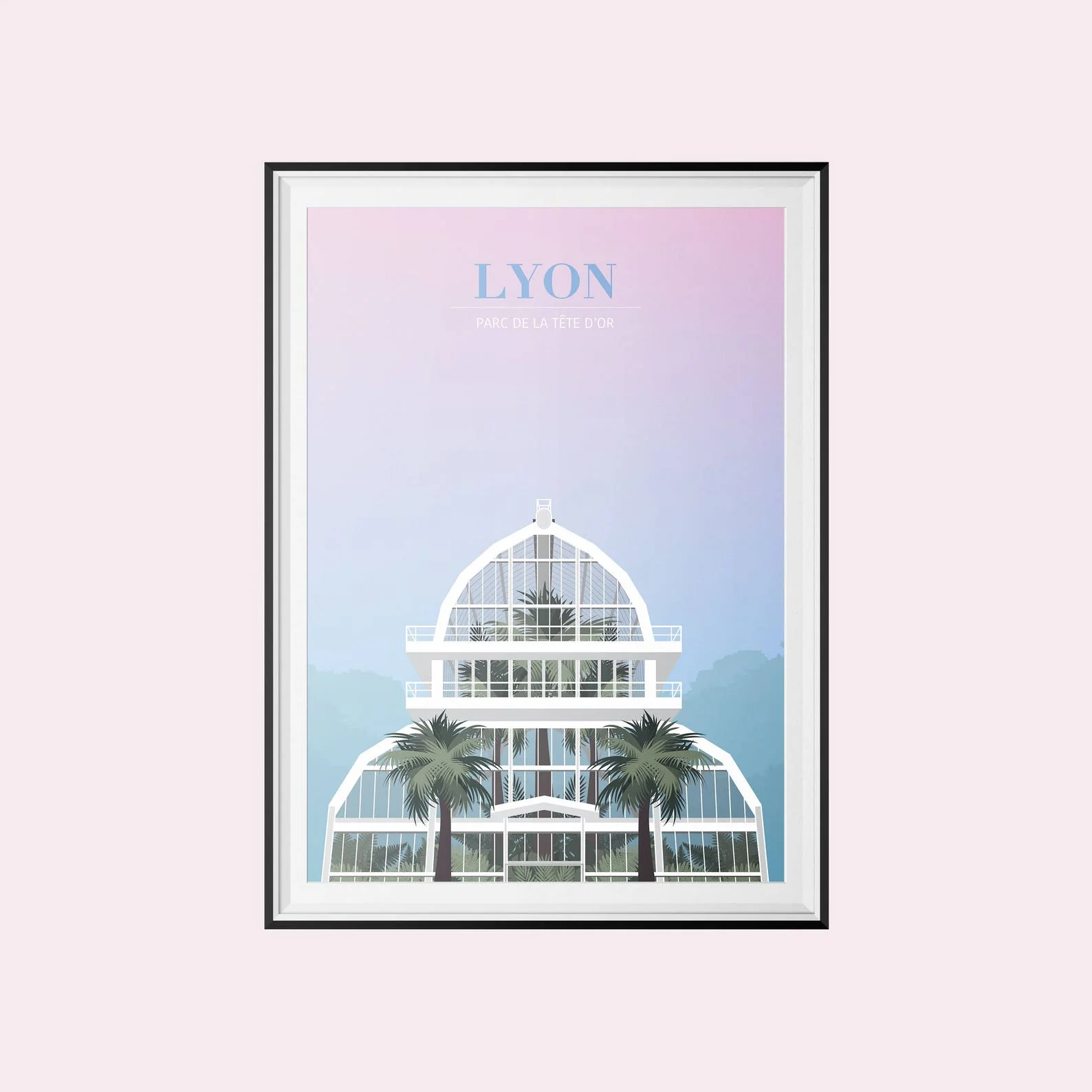 Affichette 'Lyon - parc de la tête d'or'