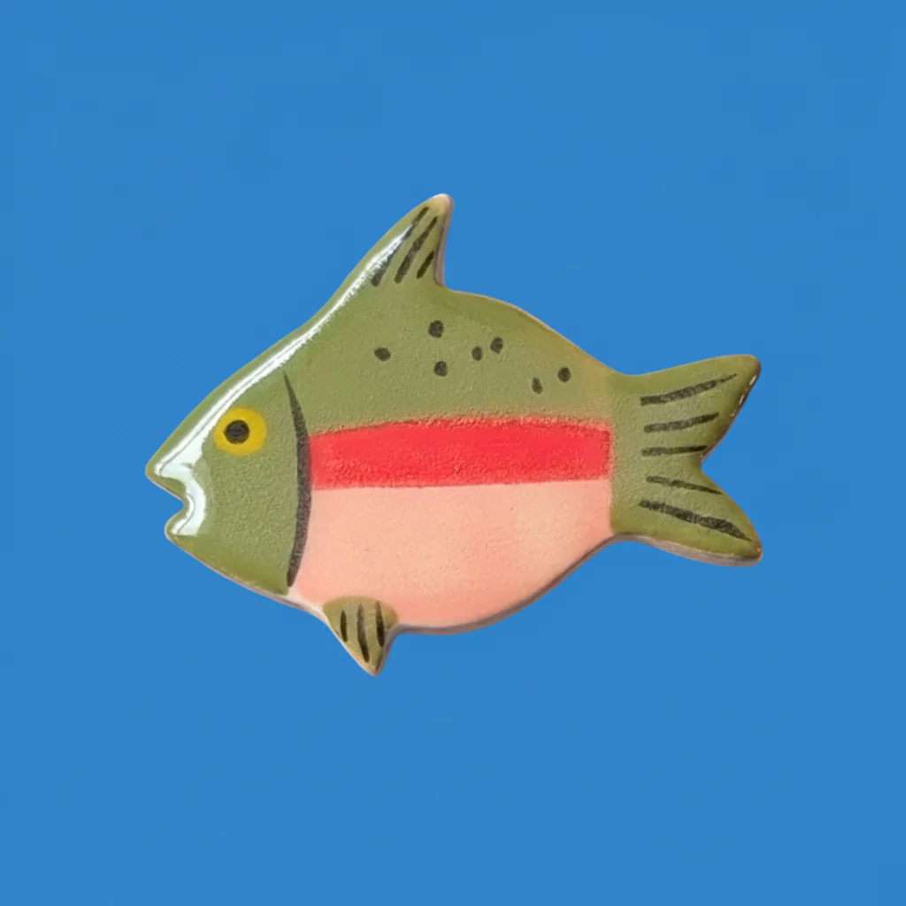 Aimant Poisson rose en céramique