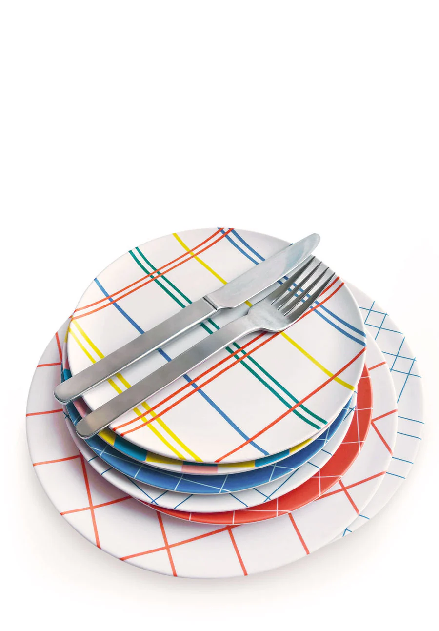 Assiette à salade en bambou Plaid - Image 3