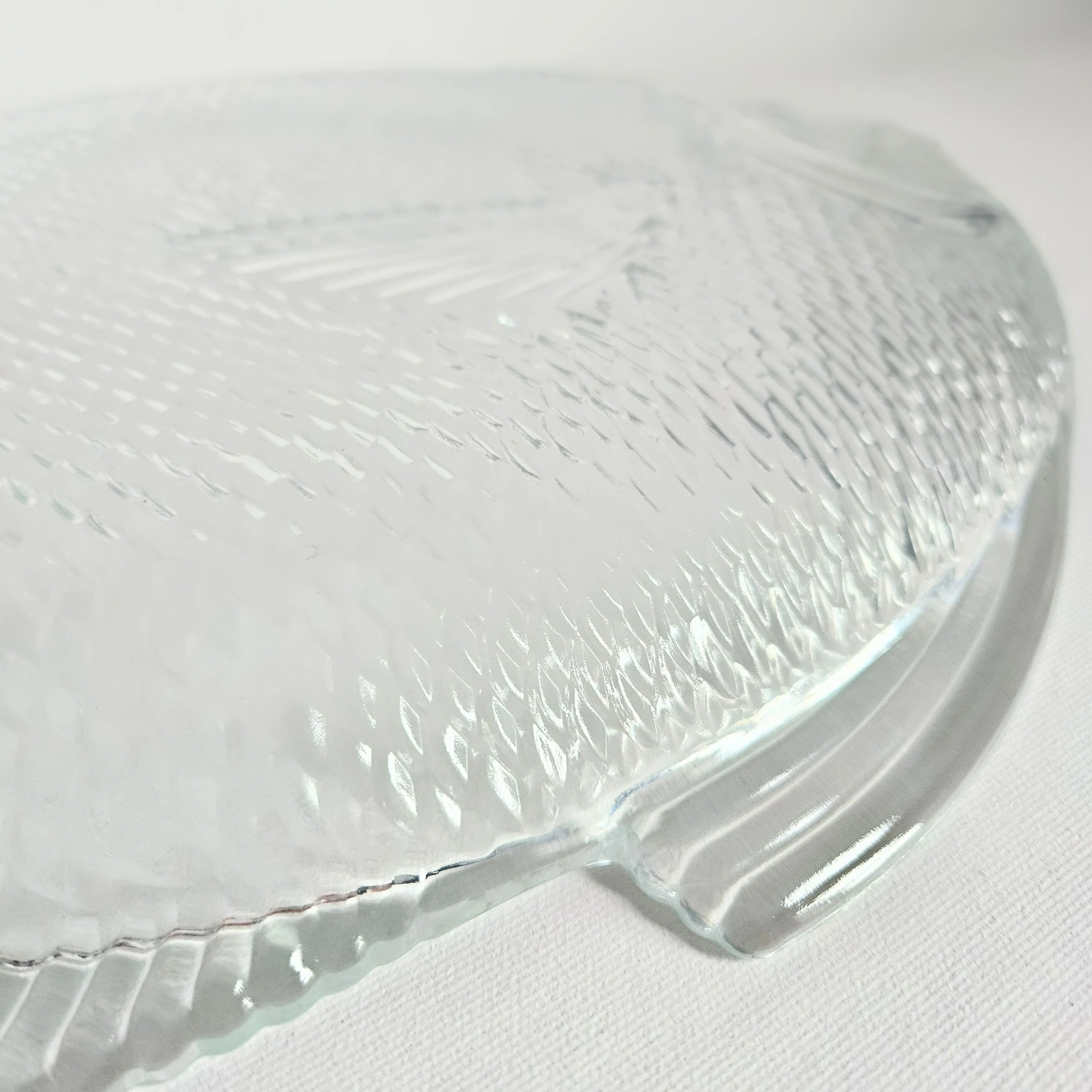 Assiette en verre texturé Poisson, USA vintage - Image 5