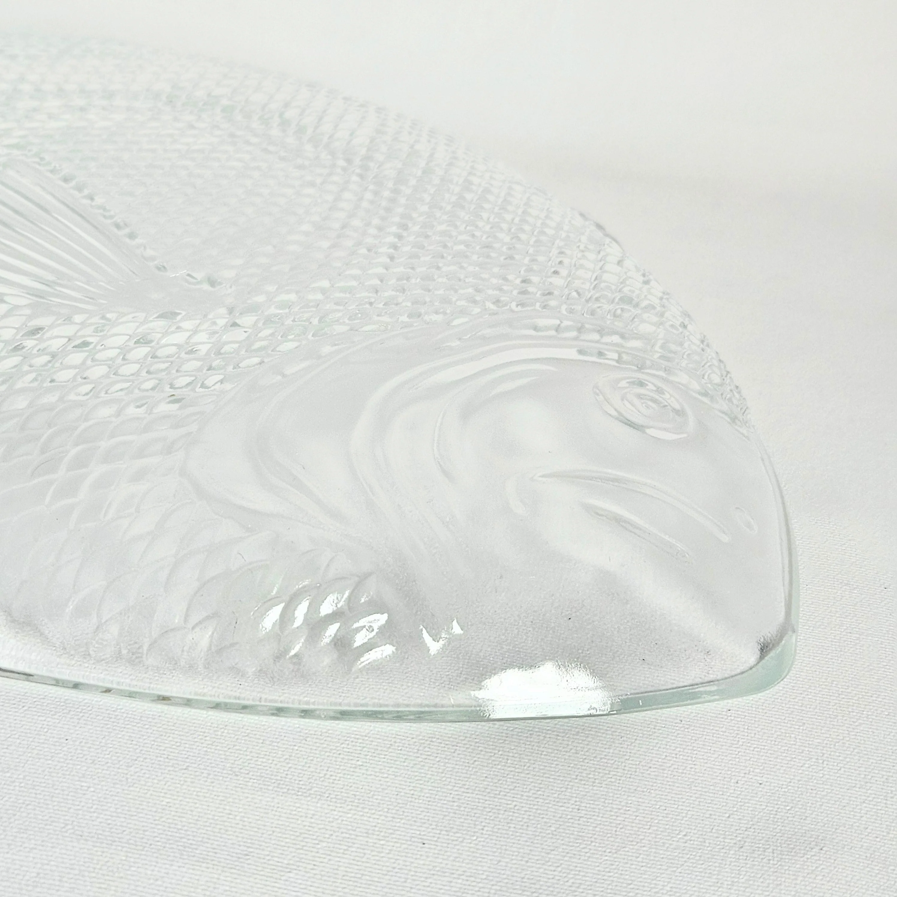 Assiette en verre texturé Poisson, USA vintage - Image 7