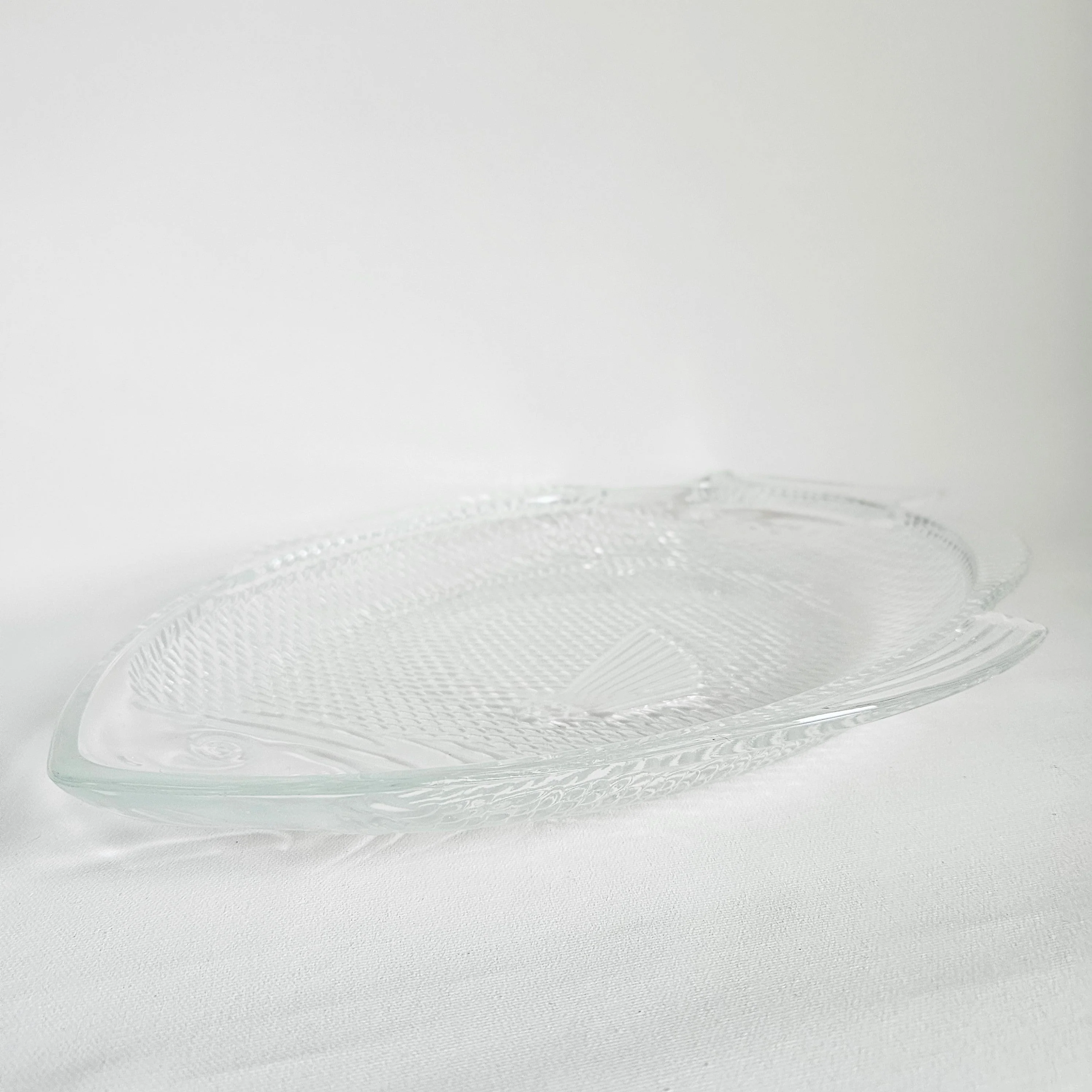 Assiette en verre texturé Poisson, USA vintage - Image 8