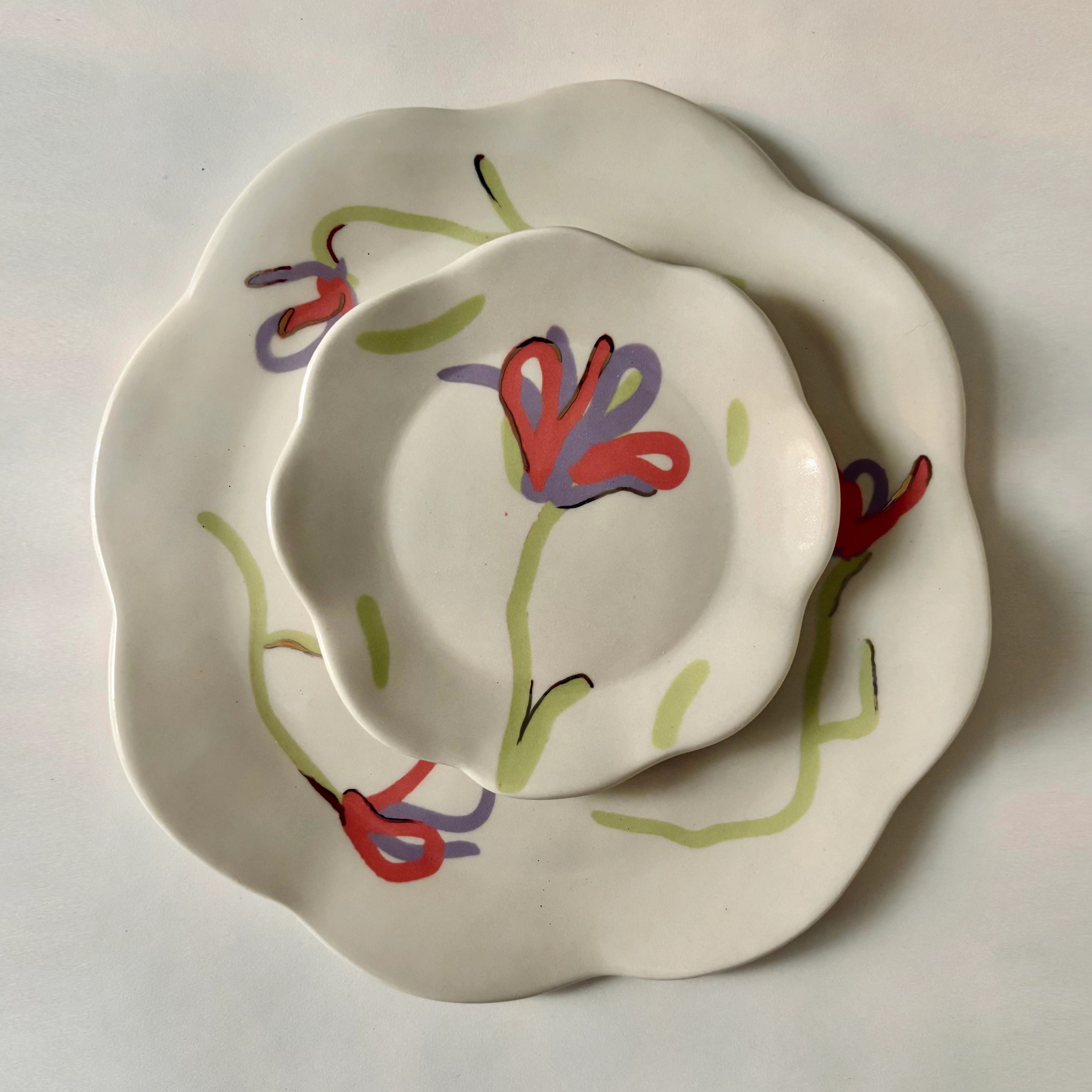 Assiette florale lavande et rose [formats variés]