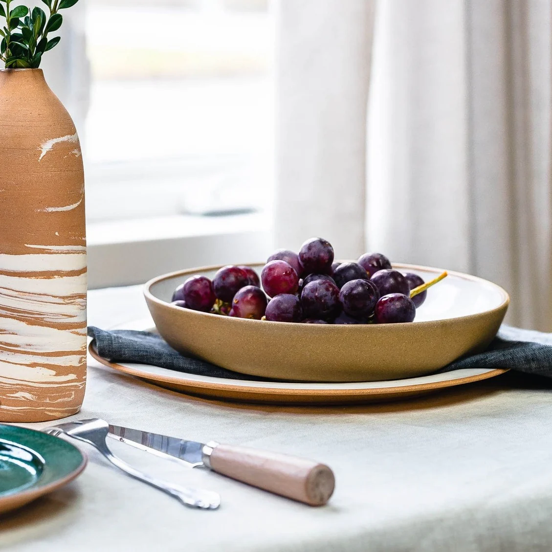 Assiettes et bols en grès Blanc [tailles variées] - Image 3