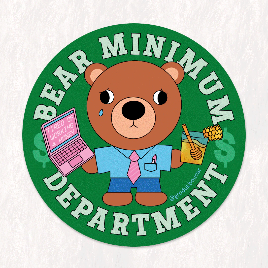 Autocollant Bear Minimum