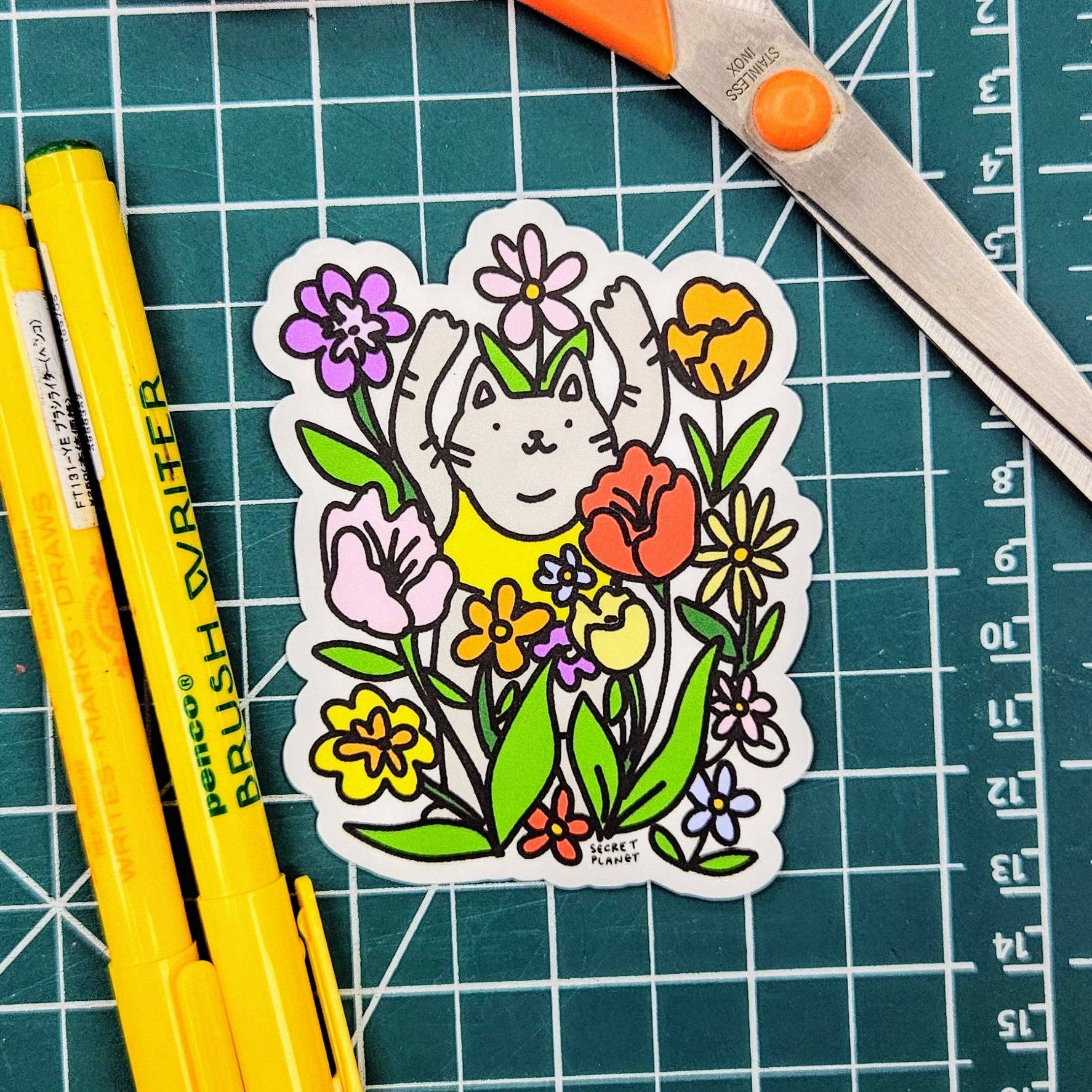 Autocollant Rainbow Flowers Cat Pride - Image 2