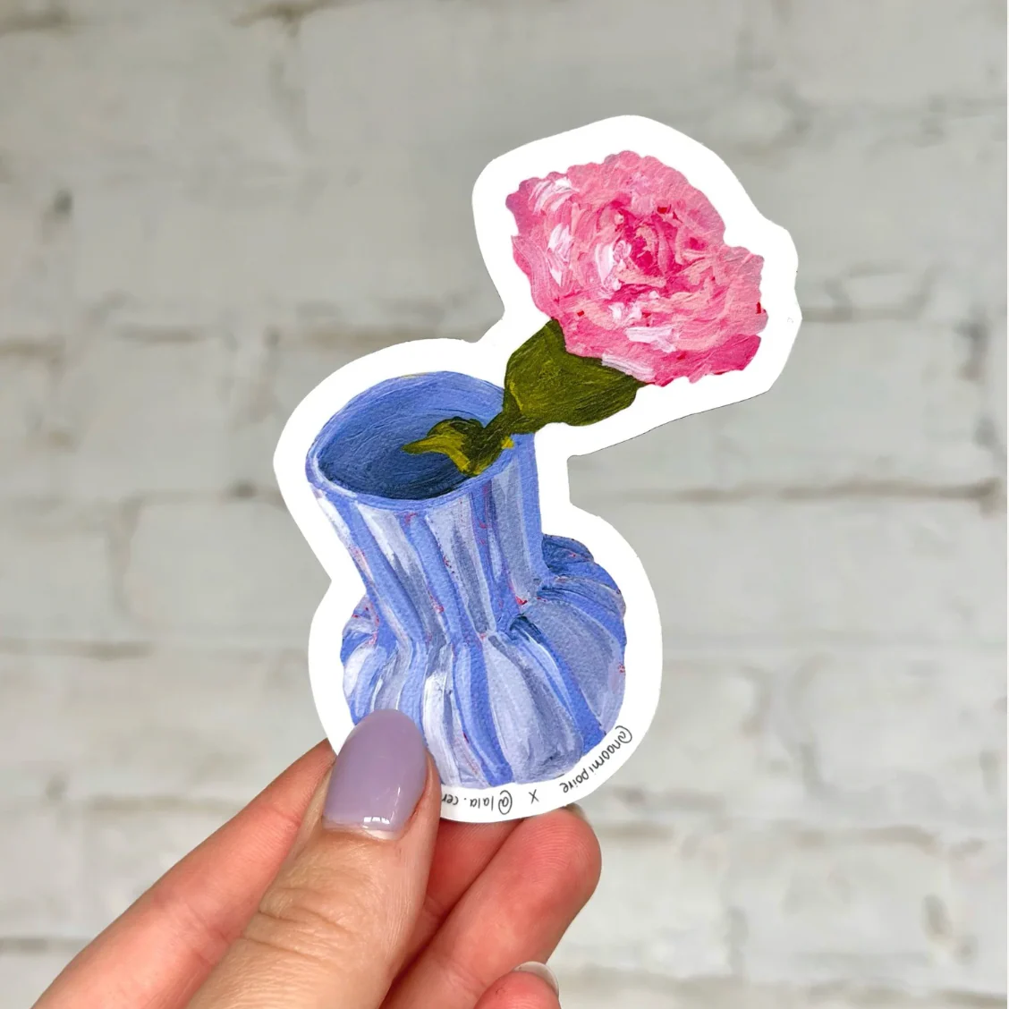 Autocollant Vase & Flower