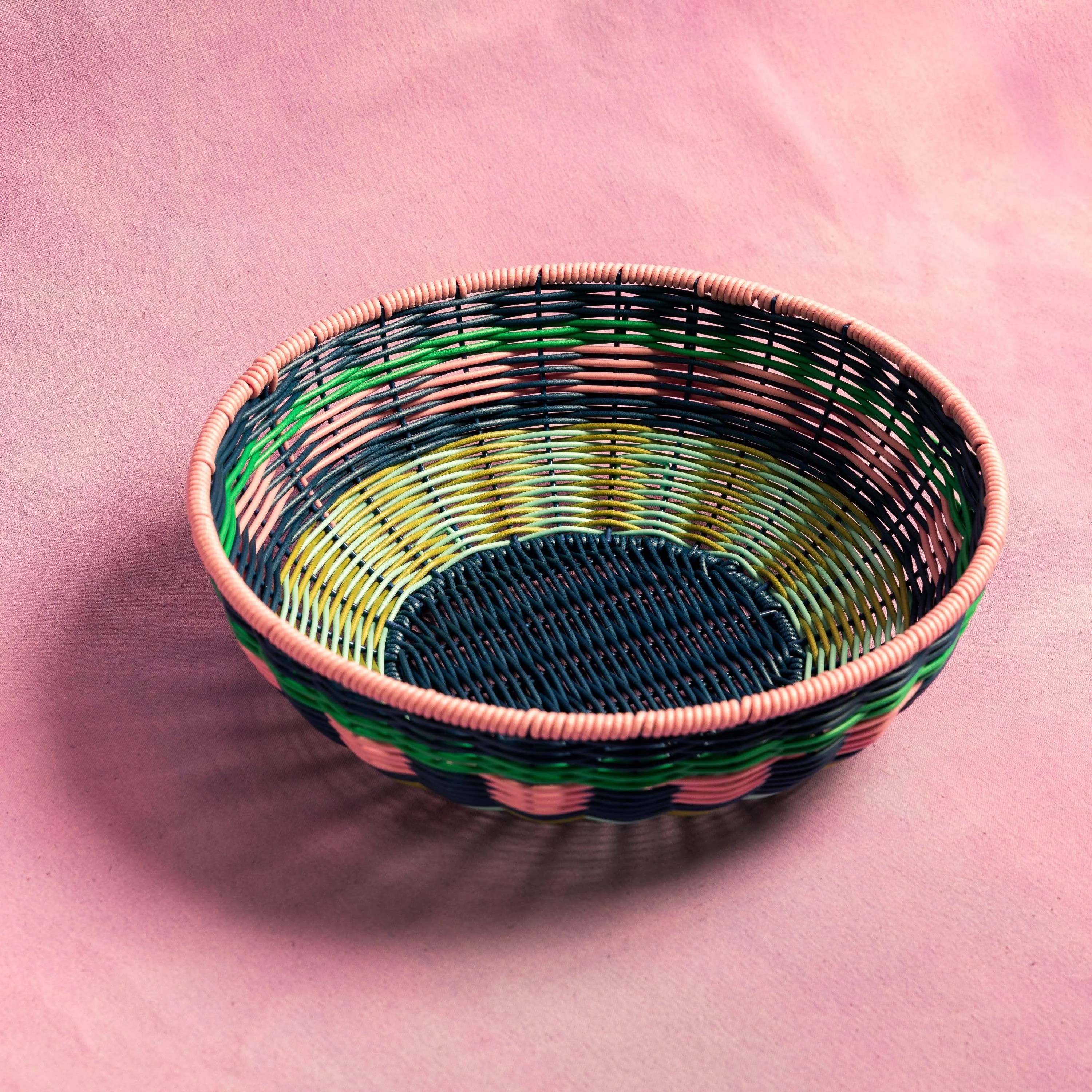 Panier tissé Rose-Marine