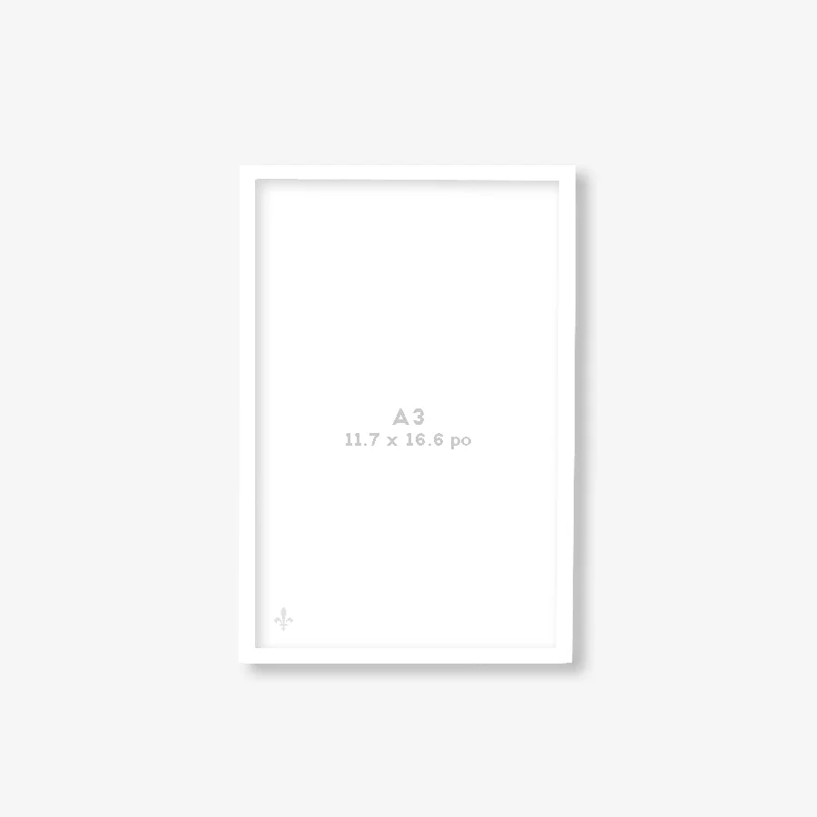 Cadre bois blanc avec vitre [A3 - 11.7 x 16.5po] - Image 2