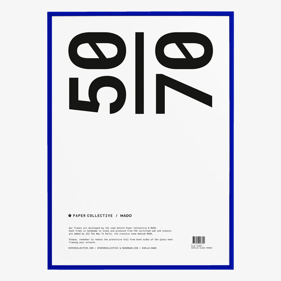 Cadre de bois bleu et plexiglas [50x70cm] - Image 2