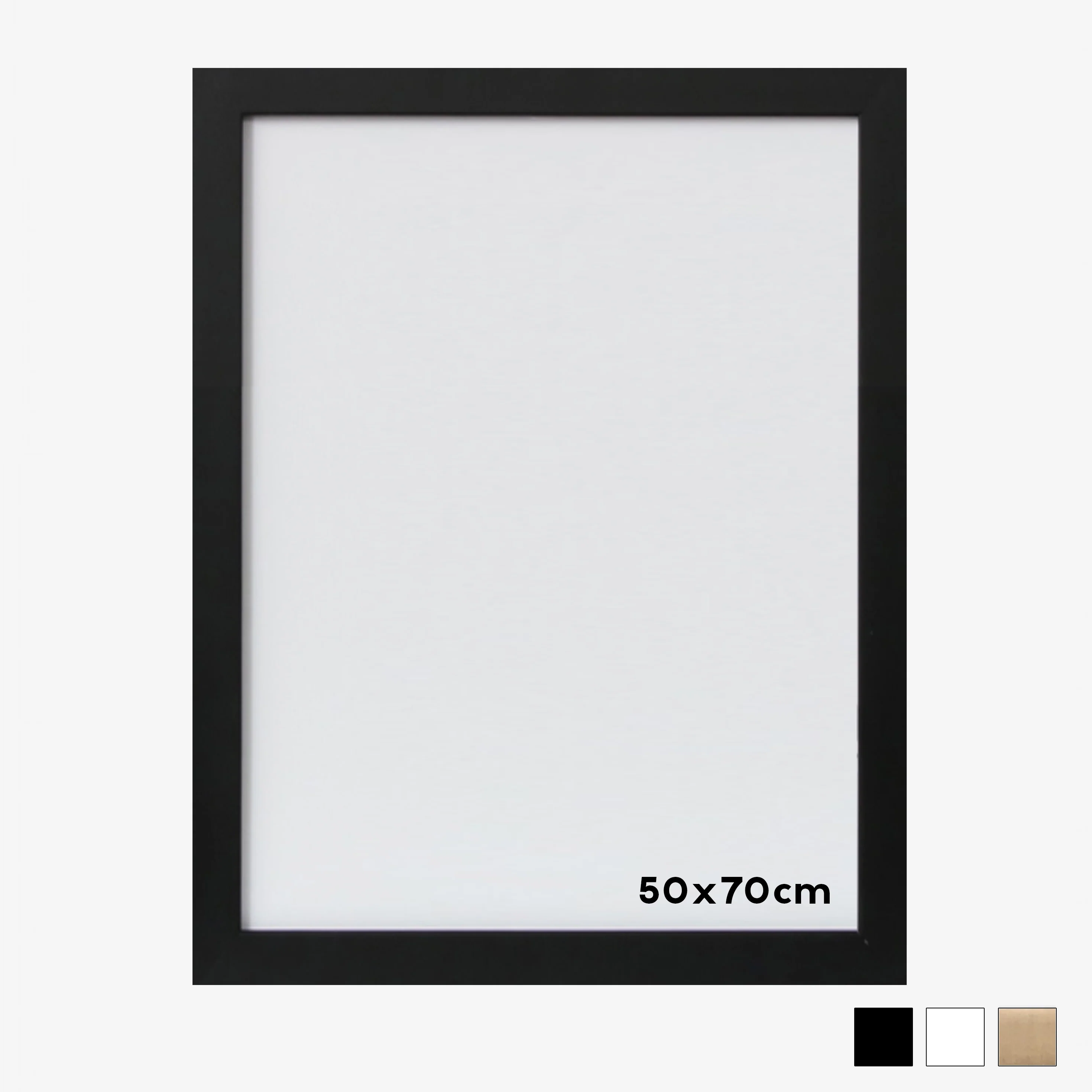 Cadre bois noir avec vitre [50 x 70cm] - Image 2