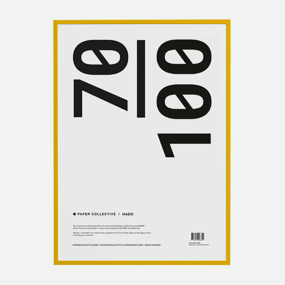 Cadre en bois jaune et plexiglas [70x100cm] - Image 2