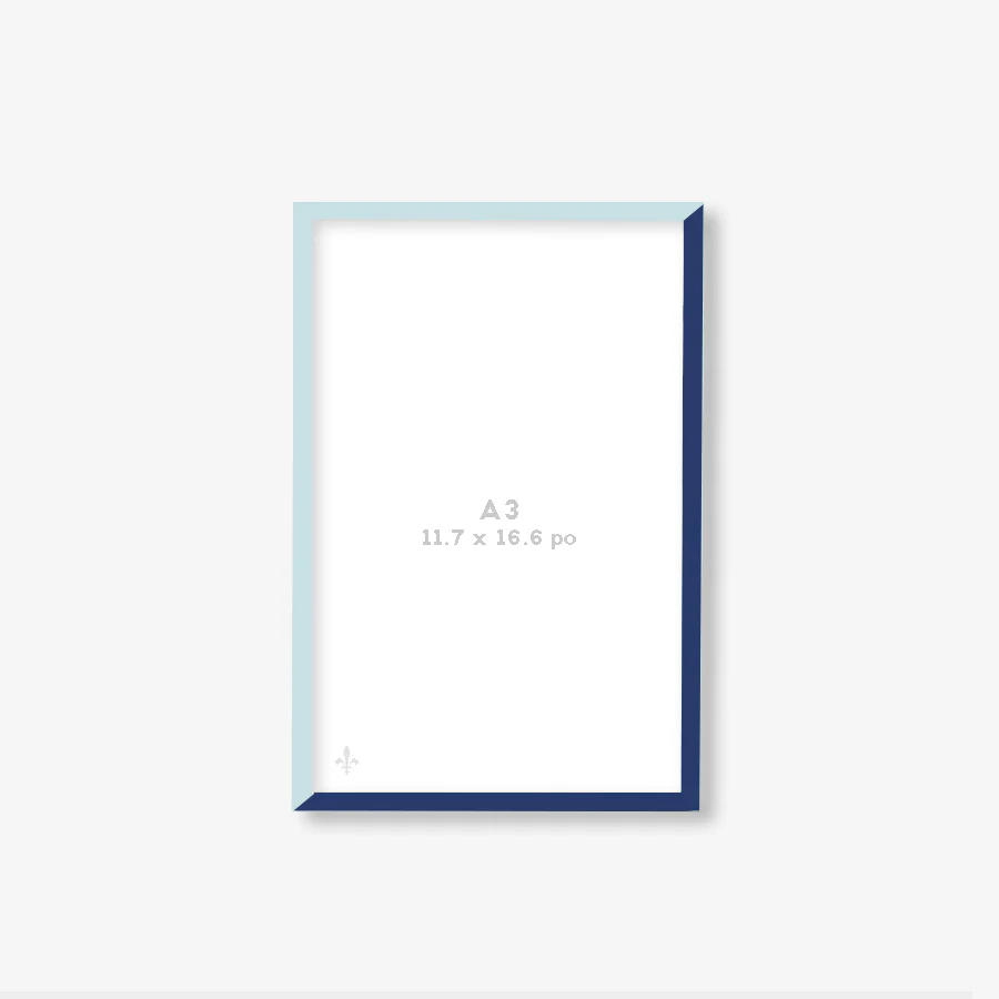Cadre marine/bleu avec vitre [A3 - 11.7 x 16.5po] - Image 2