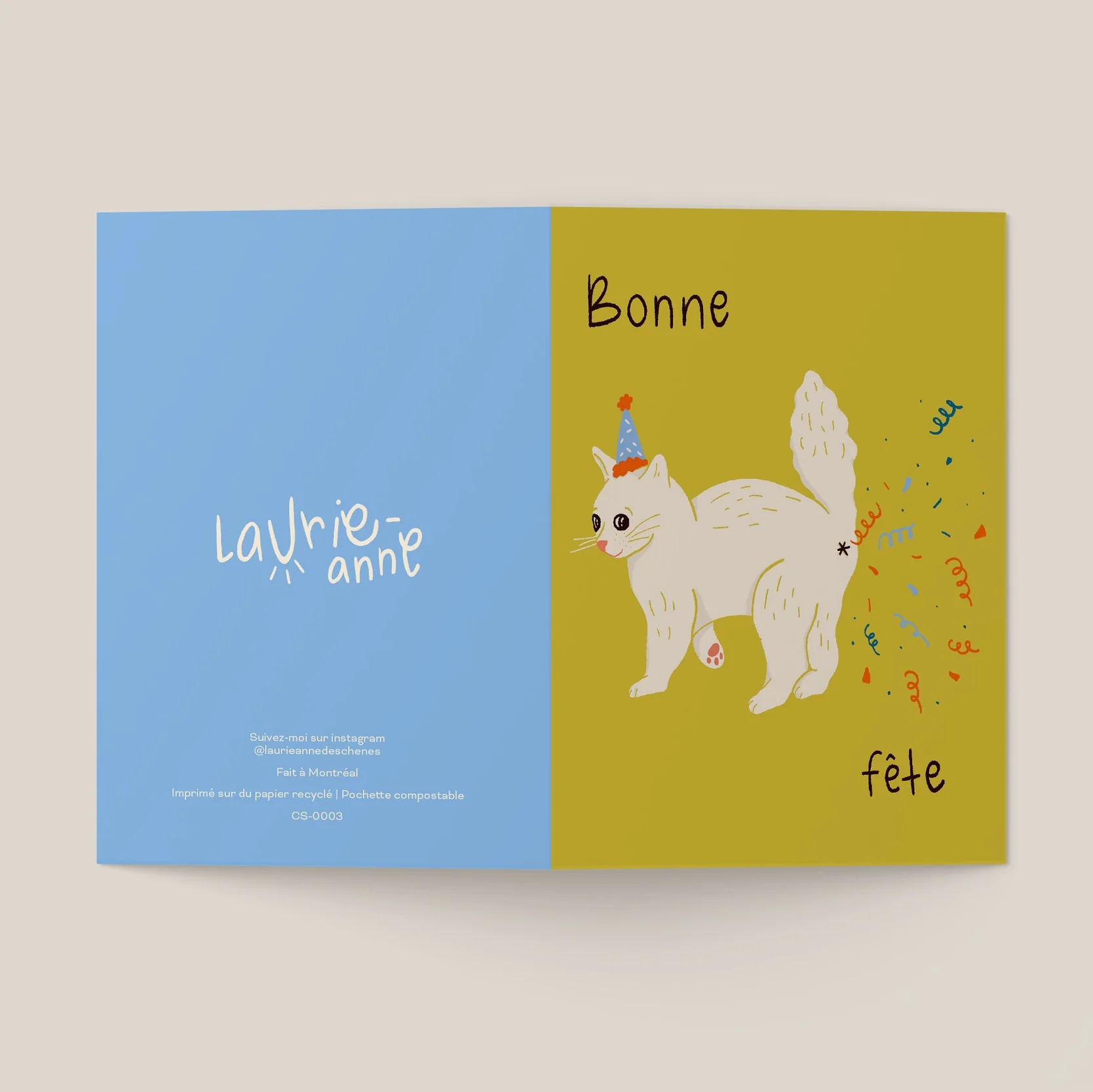 Carte de souhaits Bonne fête chat