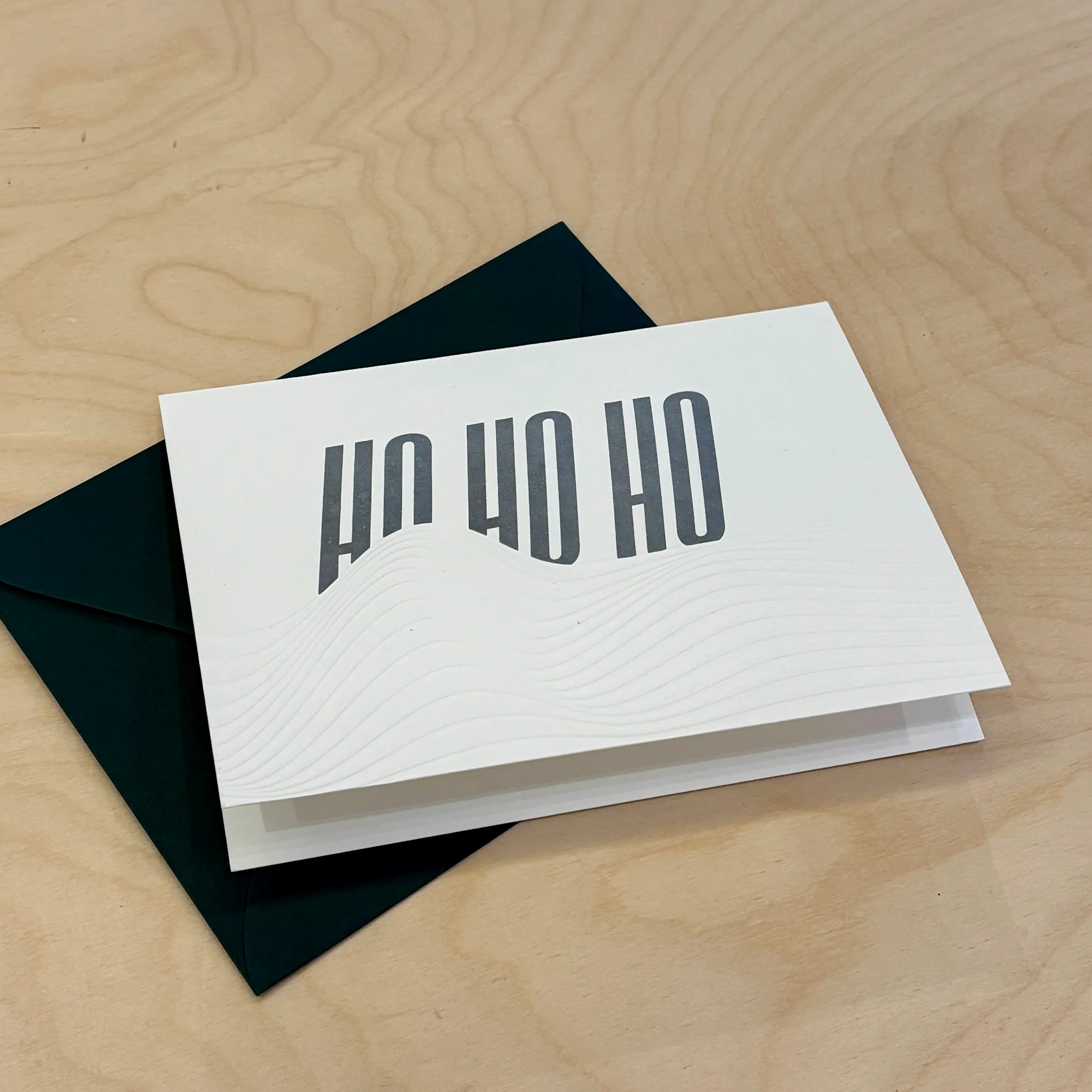 Carte de souhait letterpress 'Ho Ho Ho'