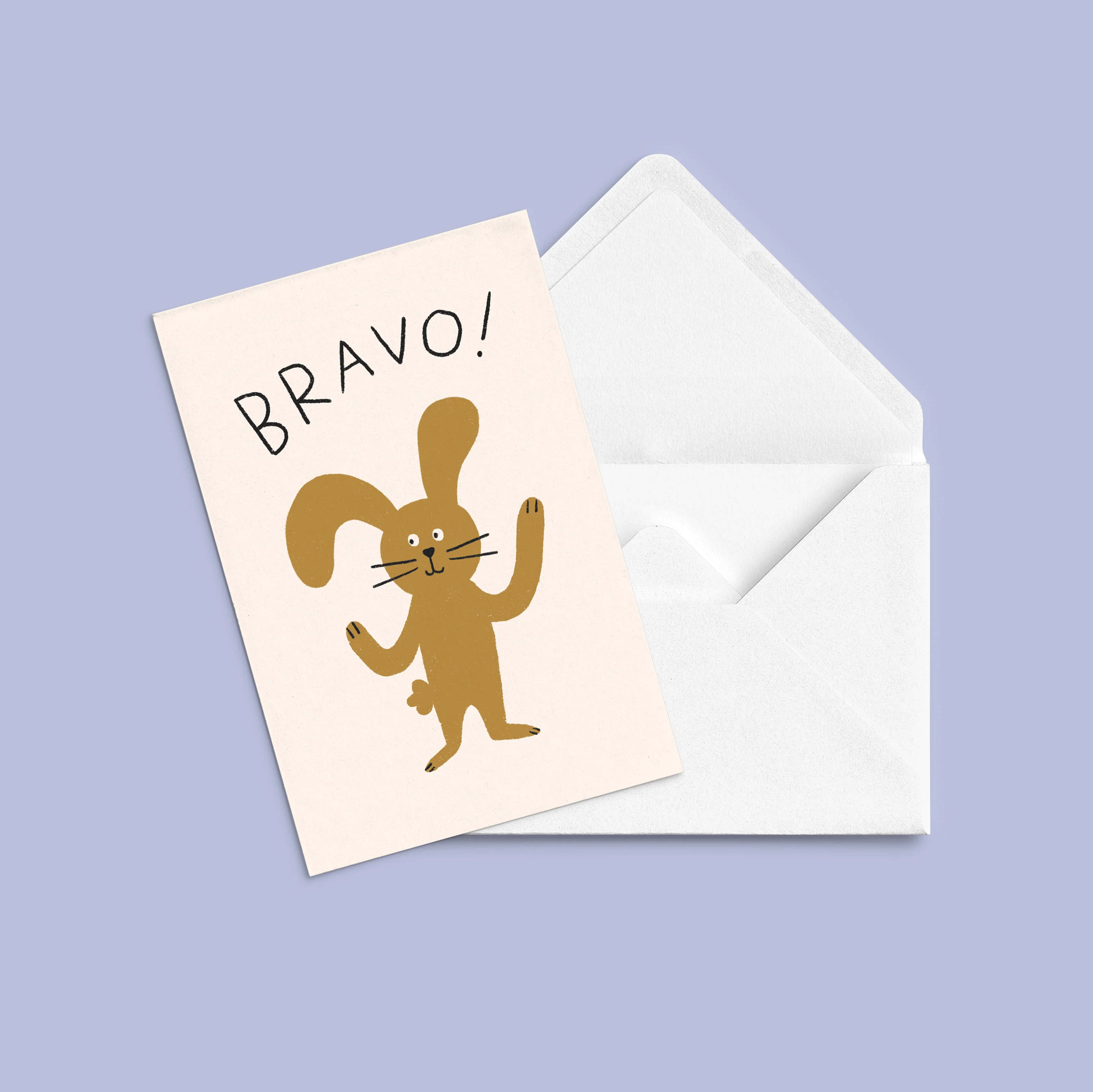 Carte de souhaits Bravo lapin