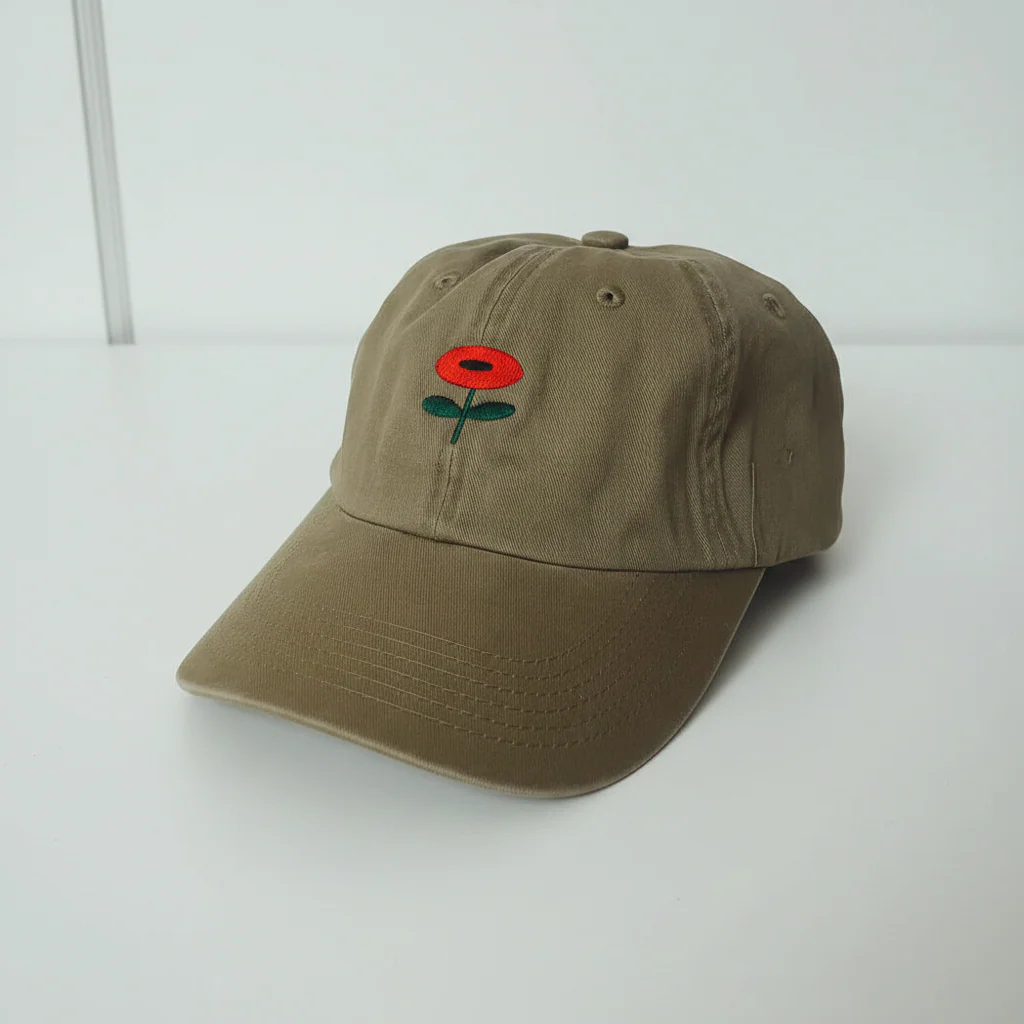 Casquette brodée Coquelicot