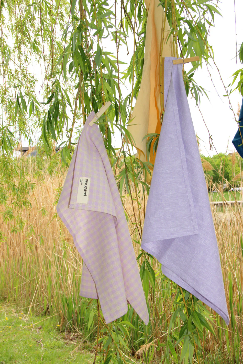 Ensemble de 2 serviettes de table en lin Lilas - Image 2