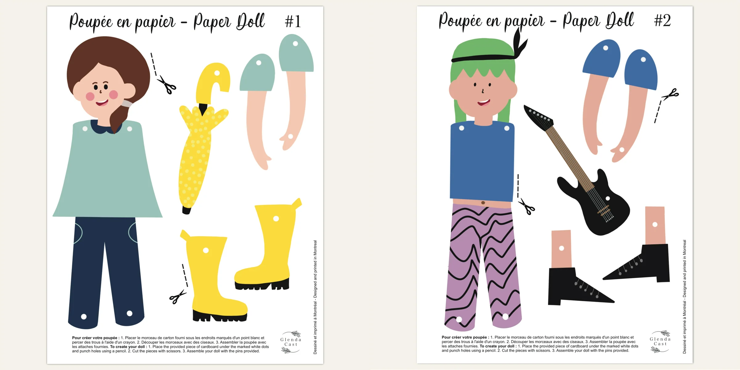 Ensemble de 2 personnages en papier à construire [modèles variés] - Image 6
