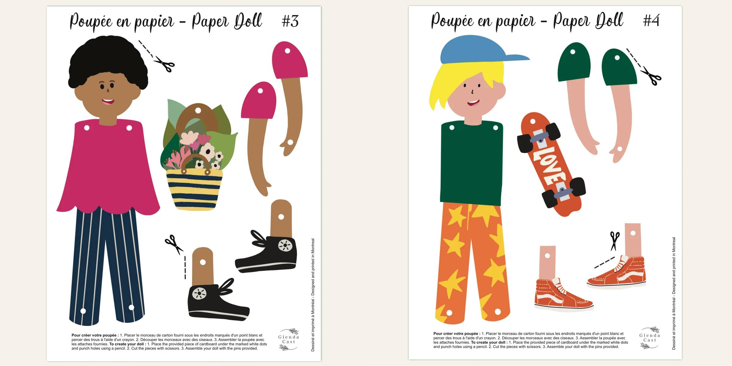Ensemble de 2 personnages en papier à construire [modèles variés] - Image 7